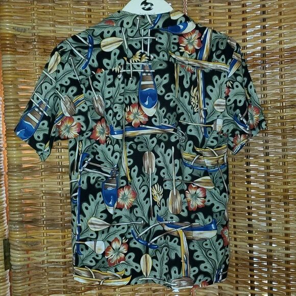 Island Candy Aloha Outrigger Canoe Paddle Aloha Shirt S - Picture 3 of 5